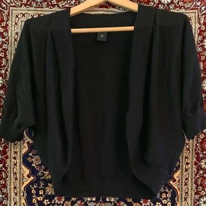 Ann Taylor - L - Black Cardigan/Shrug/Bolero - Open Front, Great Party Coverup!